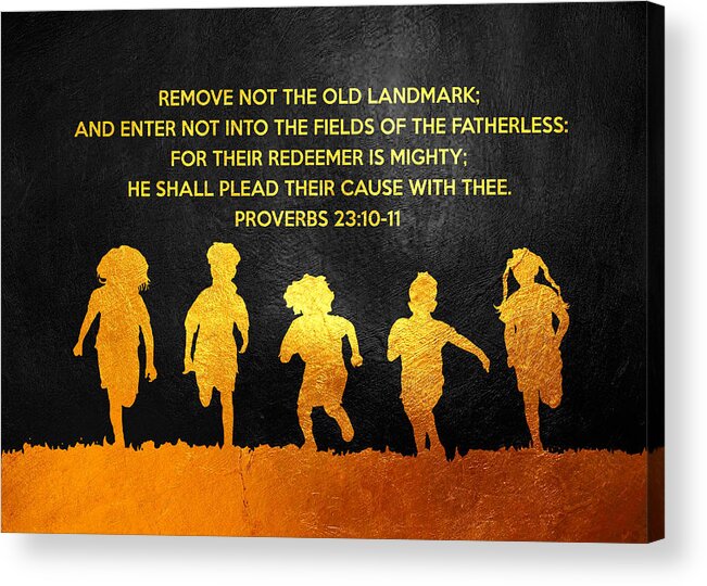  Acrylic Print featuring the digital art Proverbs 23 10-11 Bible Verse Wall Art by Bible Verse