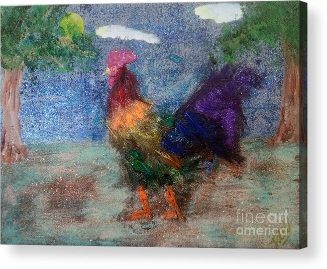 Lgbtq Acrylic Print featuring the mixed media Rainbow Cock by David Westwood
