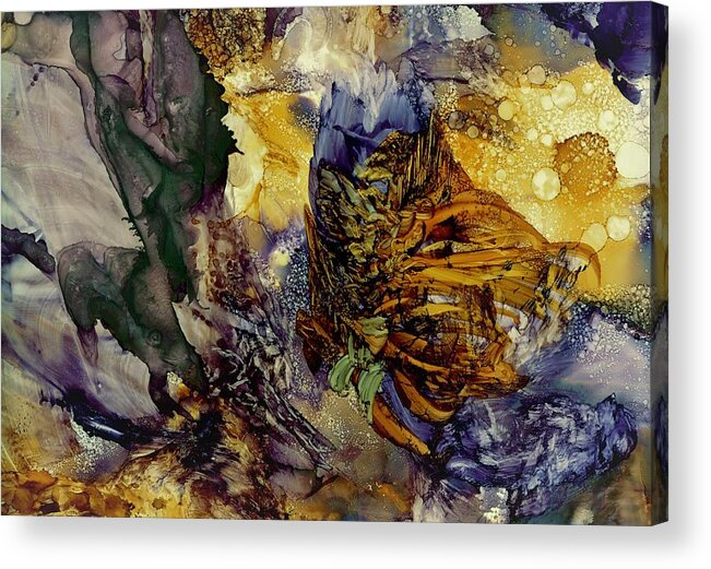 Flow Acrylic Print featuring the painting Re-emergence by Angela Marinari