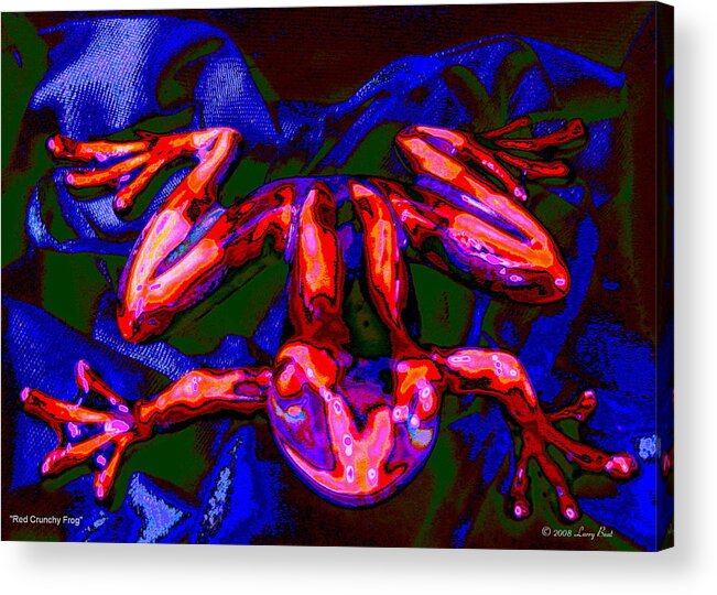 Frog Acrylic Print featuring the digital art Red Crunchy Frog by Larry Beat