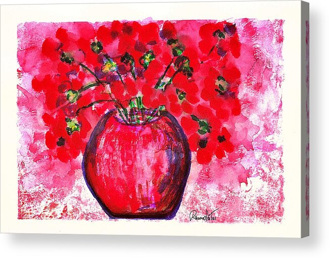 Red Acrylic Print featuring the painting Red Reverie by Ramona Matei