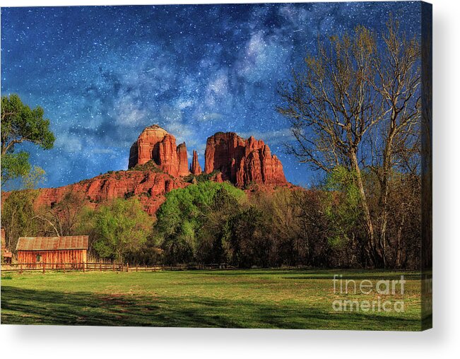 Red Rock Canyon Acrylic Print featuring the photograph Red Rock Canyon At Sunset by Lev Kaytsner