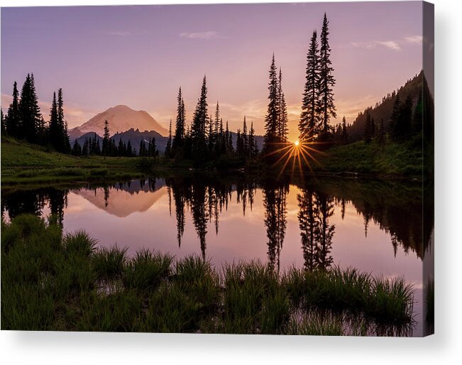 Mount Rainier Acrylic Print featuring the photograph Reflection at Lake Tipsoo by Arthur Oleary
