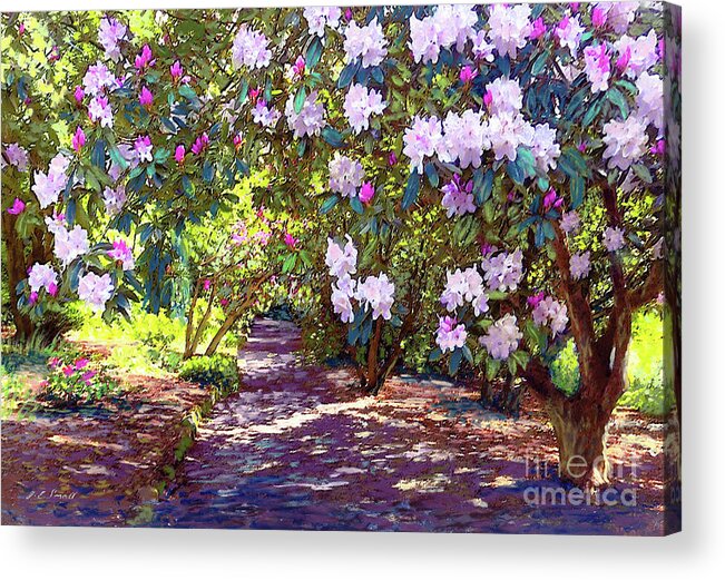 Floral Acrylic Print featuring the painting Rhododendron Garden by Jane Small