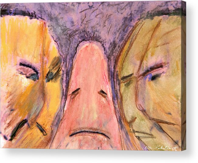 Wall Art Acrylic Print featuring the painting Rockfaces of Disapproval by Ellen Palestrant