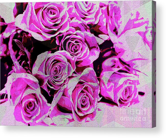 Roses Acrylic Print featuring the digital art Romantic Roses by Mimulux Patricia No