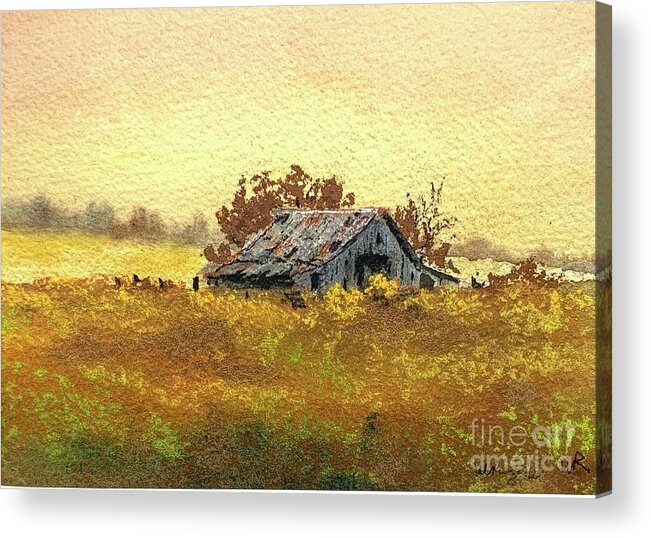 Watercolor Acrylic Print featuring the painting Sad by William Renzulli
