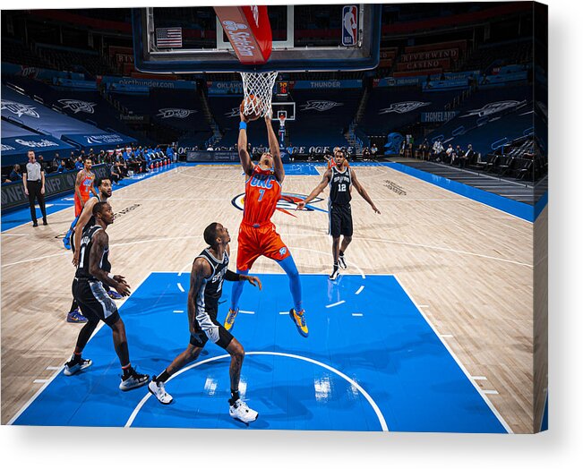 Darius Bazley Acrylic Print featuring the photograph San Antonio Spurs v Oklahoma City Thunder by Zach Beeker