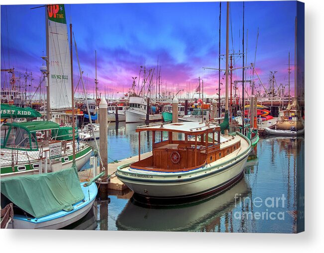 Santa Barbara Defines Luxury Living And Service On The American Acrylic Print featuring the photograph Santa Barbara Marina Boats by David Zanzinger