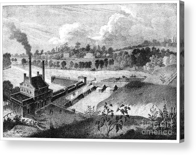 1800s Acrylic Print featuring the drawing Schuylkill River by Granger