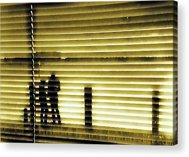 Couple Acrylic Print featuring the mixed media Shadows Outside My Window by Sharon Williams Eng