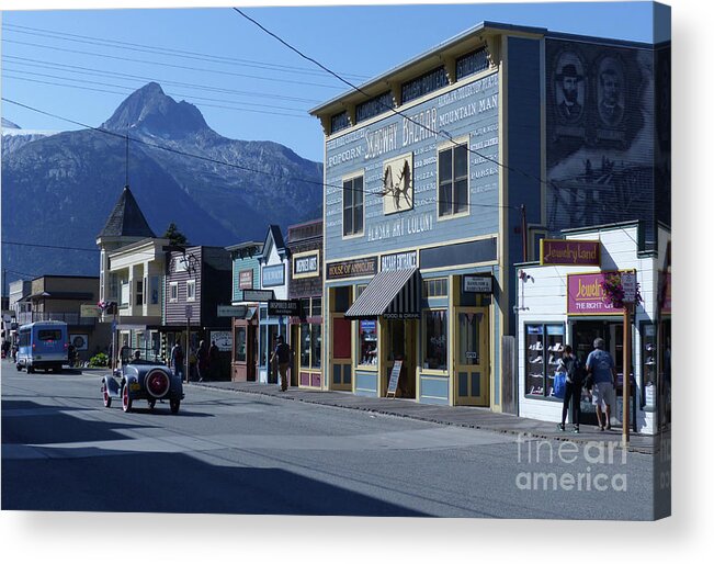 Skagway Acrylic Print featuring the photograph Skagway Broadway - Alaska - USA by Phil Banks