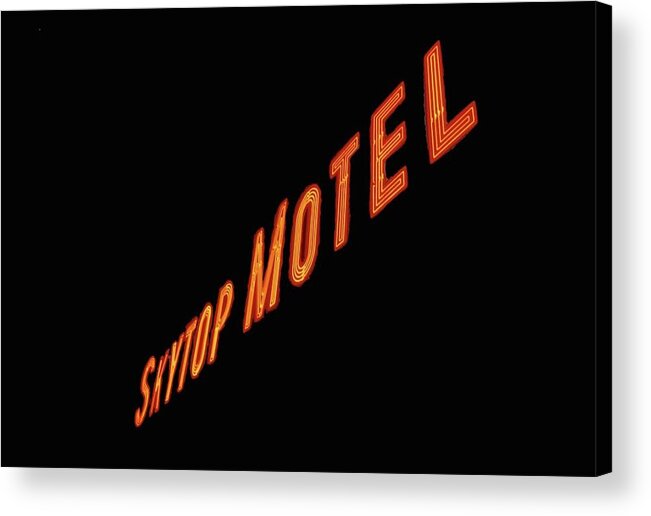 Neon Acrylic Print featuring the photograph Skytop Motel by Leslie Porter