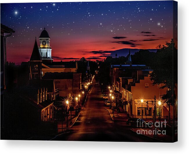 Sunset Acrylic Print featuring the photograph Sleepy little town of Jonesborough by Shelia Hunt