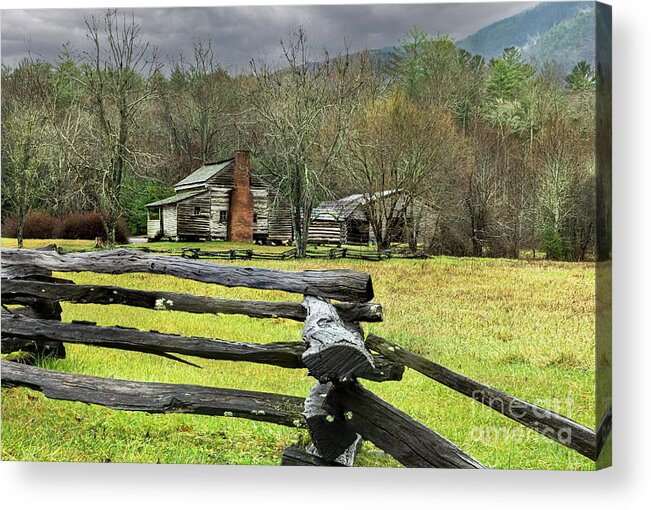 Smoky Mountains Acrylic Print featuring the photograph Smoky Mountains Farm Homestead by Theresa D Williams
