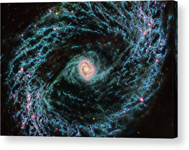Deep Space Acrylic Print featuring the photograph Spiral Galaxy NGC 1433 by Dale Kauzlaric