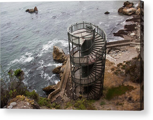 Spiral Staircase Acrylic Print featuring the photograph Spiral Staircase to Nowhere by Chris Goldberg