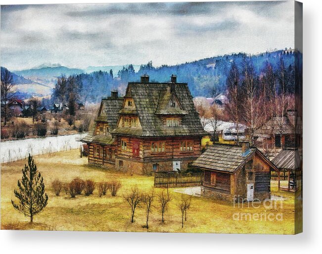 Cottage From Kir Acrylic Print featuring the digital art Spiska Cottage, Polana Sosny by Jerzy Czyz