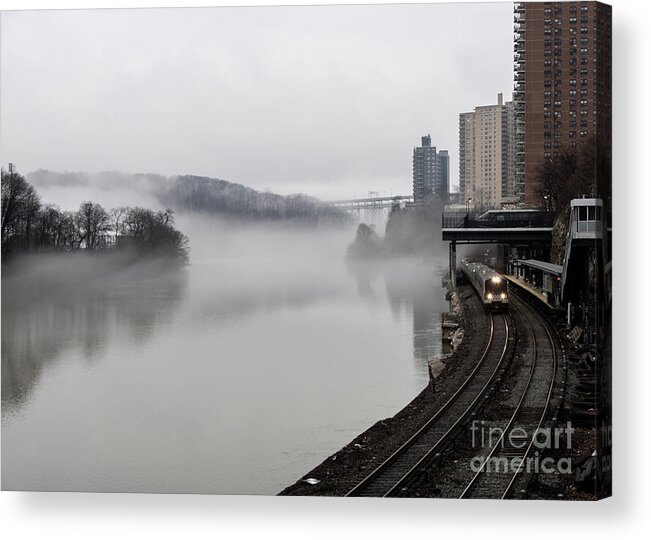 Inwood Acrylic Print featuring the photograph Spuyten Duyvil with Fog by Cole Thompson