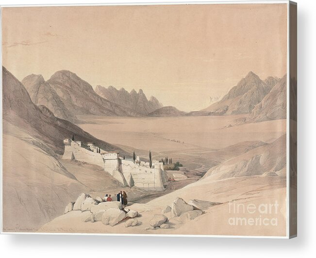 Convent Acrylic Print featuring the painting St. Catherine, Mount Sinai 1839 q1 by Historic illustrations