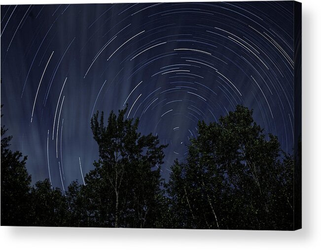 Star Acrylic Print featuring the photograph Star Trails with Clouds by Doolittle Photography and Art