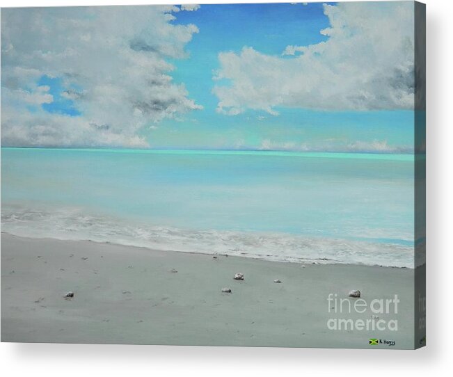 Caribbean Landscape Acrylic Print featuring the painting Stay Calm by Kenneth Harris