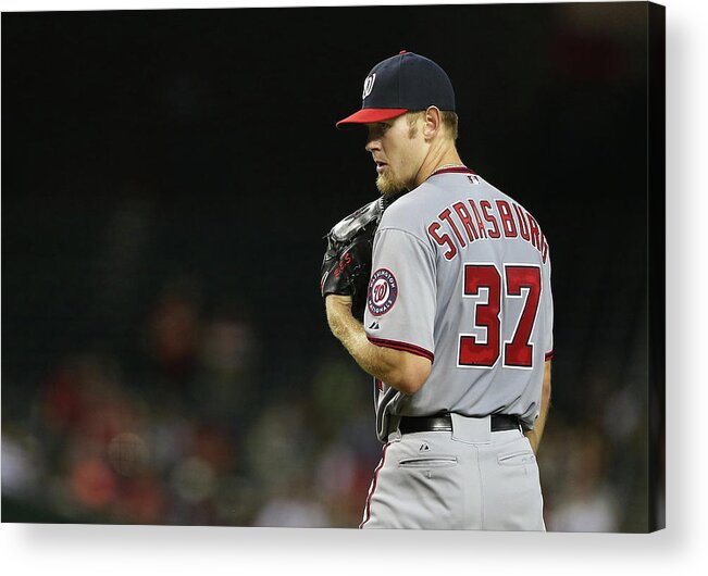 Stephen Strasburg Acrylic Print featuring the photograph Stephen Strasburg by Christian Petersen