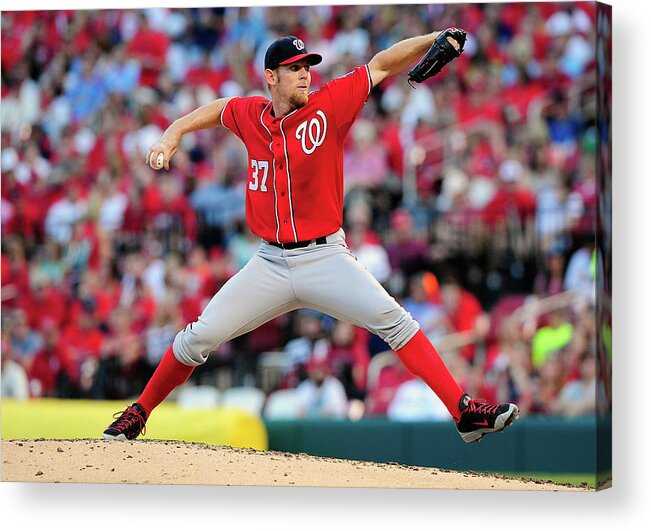 Stephen Strasburg Acrylic Print featuring the photograph Stephen Strasburg by Jeff Curry
