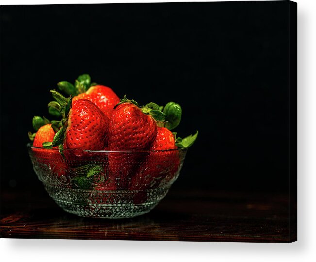 Food Acrylic Print featuring the photograph Still Life - Strawberries by Amelia Pearn