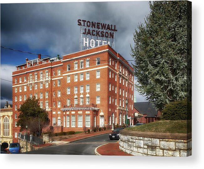 Staunton Acrylic Print featuring the photograph Stonewall Jackson Hotel - Staunton Virginia by Susan Rissi Tregoning