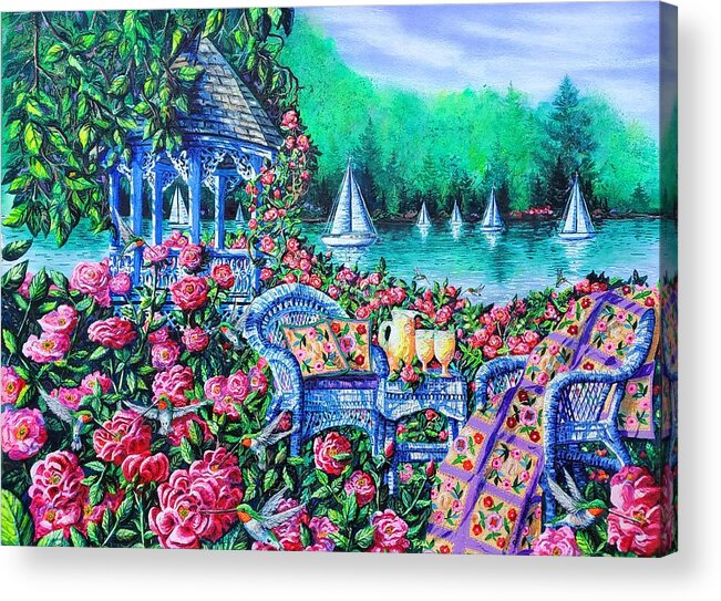 Roses Acrylic Print featuring the painting Summer Lemonade by Diane Phalen