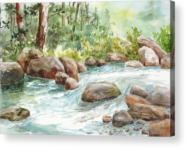 Parsons Acrylic Print featuring the painting Summer Stream - Broad River #4 by Sheila Parsons