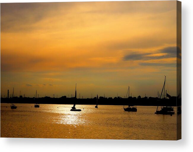 Sailing Acrylic Print featuring the photograph Sunset Sailing by Linda Stern