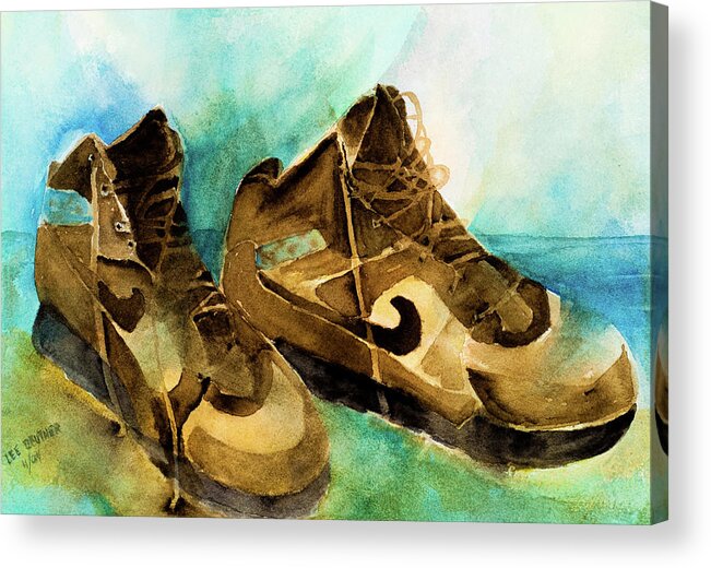 Boots Acrylic Print featuring the painting Take a Hike by Lee Beuther