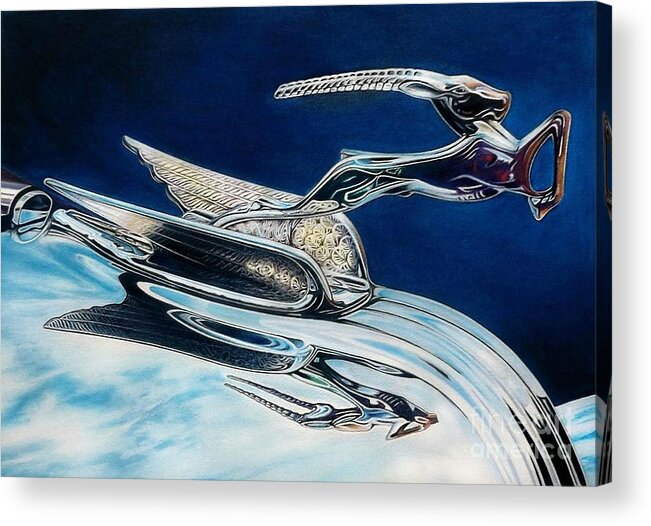 Ram Hood Ornament Image Acrylic Print featuring the drawing Take the Leap by David Neace