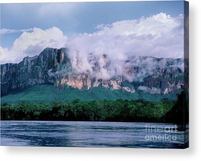 Dave Welling Acrylic Print featuring the photograph Tepui From Carro River Caniama National Park Venezuela by Dave Welling