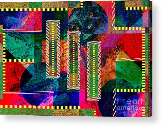 Abstract Art Acrylic Print featuring the digital art Textures And Lines by Diamante Lavendar