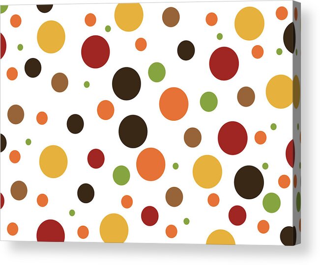 Thanksgiving Acrylic Print featuring the digital art Thanksgiving Polka Dots by Amelia Pearn
