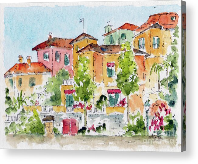 Impressionism Acrylic Print featuring the painting The Colors of Varenna by Pat Katz