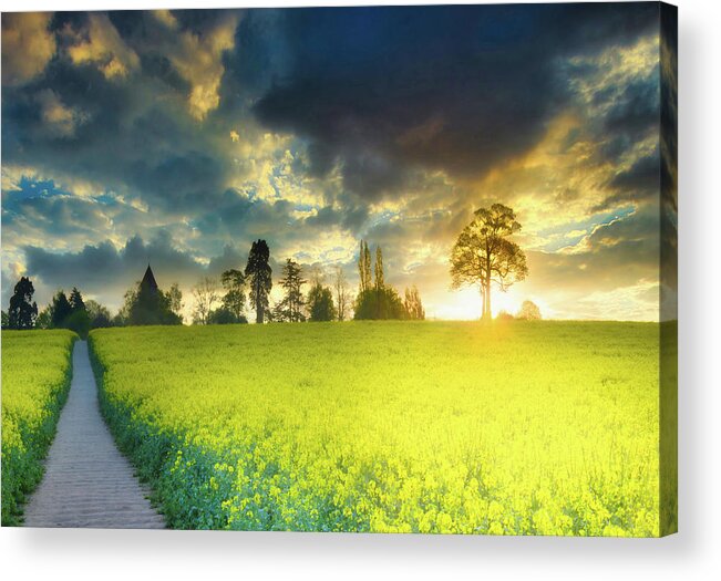 Landscape Acrylic Print featuring the photograph The day is waking up 2 by Remigiusz MARCZAK