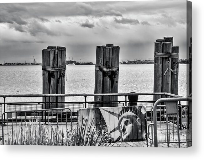 Battery Park Acrylic Print featuring the photograph The Gates to Liberty by Cate Franklyn