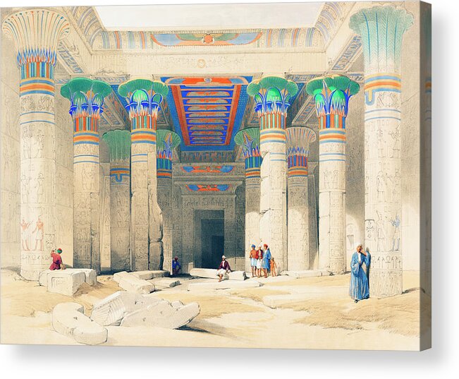 David Roberts Acrylic Print featuring the drawing The Grand Portico by David Roberts by Mango Art