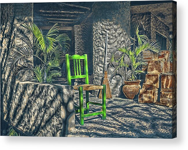 Green Acrylic Print featuring the photograph The Green Chair, Mexico by Don Schimmel