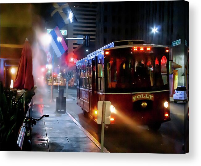 Bus Acrylic Print featuring the photograph The Last Bus From Phoenix Downtown by Micah Offman