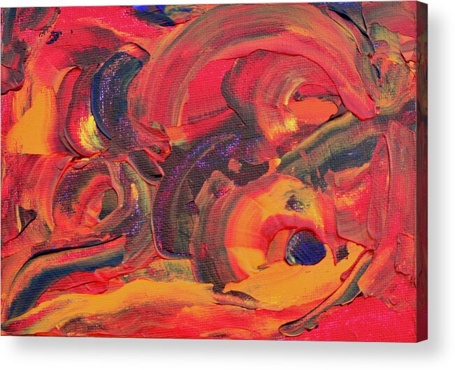 Red And Orange Acrylic Print featuring the painting The Path 1 by Teresa Moerer