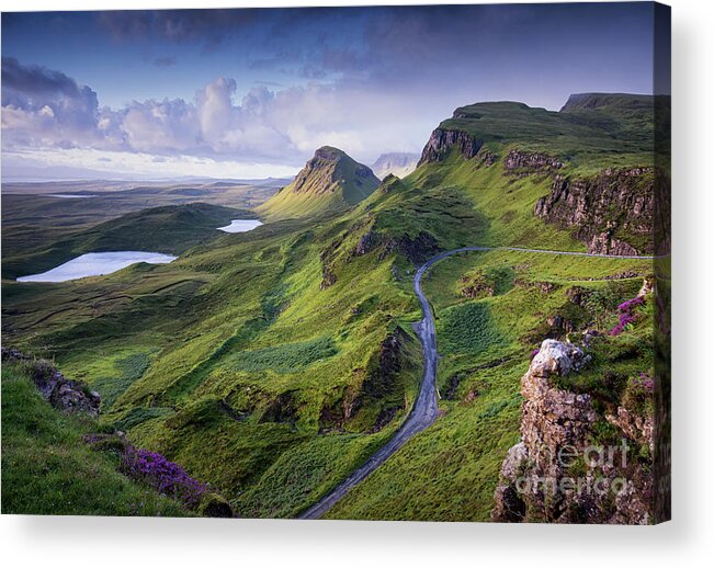 Landscape Acrylic Print featuring the photograph The Road to the Quiraing by David Lichtneker