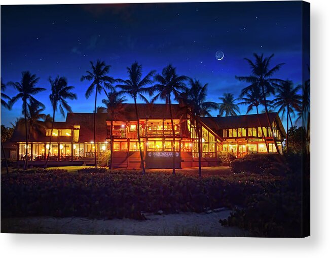 Sea Watch On The Ocean Acrylic Print featuring the photograph The Sea Watch Restaurant by Mark Andrew Thomas
