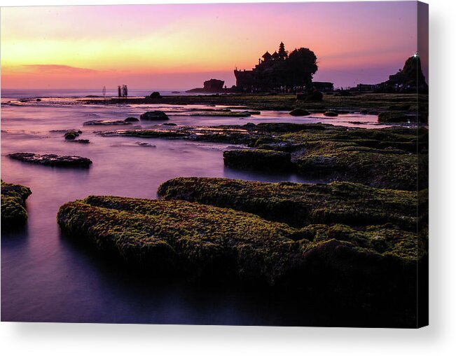 Tanah Lot Acrylic Print featuring the photograph The Temple By The Sea - Tanah Lot Sunset, Bali by Earth And Spirit