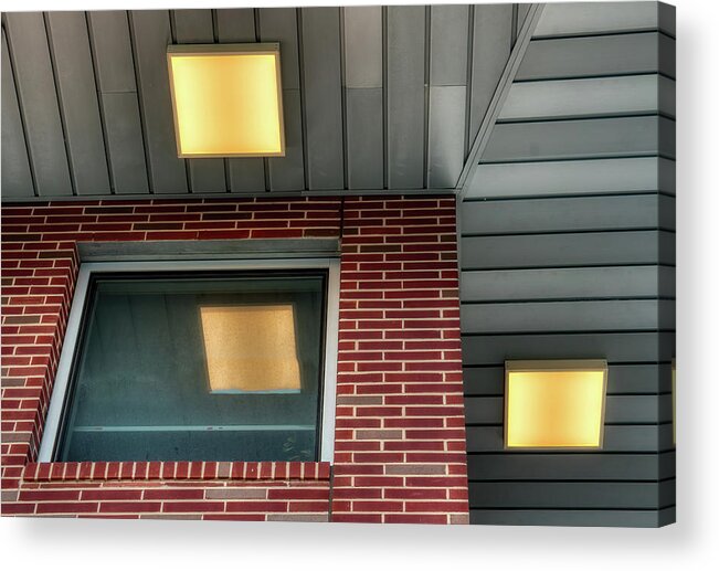 Light Acrylic Print featuring the photograph Two Lights And A Reflection Above by Gary Slawsky