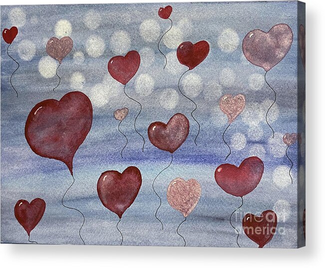 Valentines Day Acrylic Print featuring the painting Valentine's Day in Seattle by Lisa Neuman